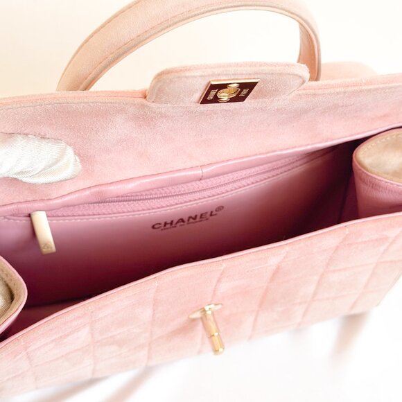 Chanel Pink Suede Top Handle Bag - Picture 10 of 16